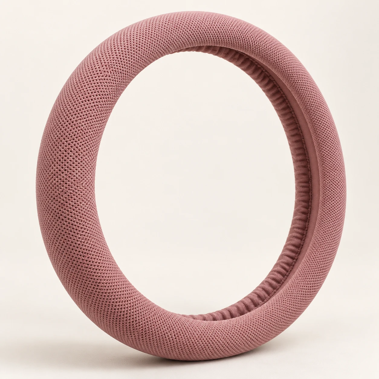 Petal Knit steering wheel cover in Dusty rose